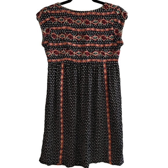THML sleeveless embroidered minidress, black/multi, size Small - Picture 2 of 7